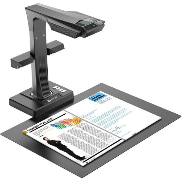 CZUR ET16 Plus Dokumentenscanner Buchscanner Professionelle Dokumentenkamera mit 16MP Auto-Flatten Technologie OCR 180+ Sprachen Kompatibel mit Windows Mac für Family Home Office