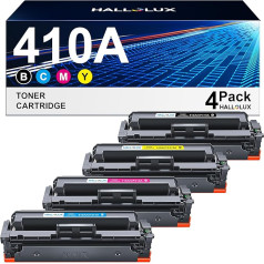 HALLOLUX 410A CF410A toneris suderinamas su HP 410X 410A CF410A CF410X Multipack Toner Cartridge Laserjet Pro MFP M477fdw M377dw M477fdw M477fdn M477fnw M452dn M452nw M452dw (juoda, žydra, purpurinė, geltona, 4 pakuotės)