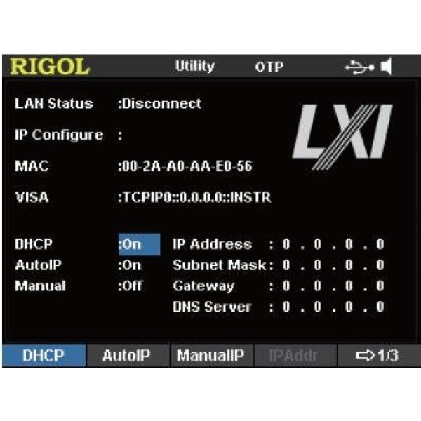 Rigol DP8 interfeisa opcija LAN un RS232 uz Ttste