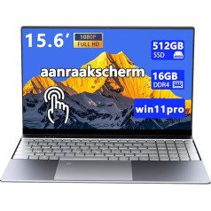 15,6 collu skārienjūtīgais portatīvais klēpjdators ar augstas kvalitātes metāla korpusu, 16 GB DDR4 + 512 GB SSD, N5095 četrkodolu 2,9 GHz procesors, pirkstu nospiedumu atpazīšana 1920 × 1080IPS ekrāns, Wifi5G, Win 11 Pro