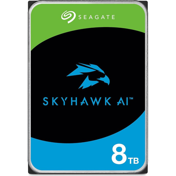 Seagate Skyhawk ST8000VEZ01 8TB 3,5 collu 256MB kešatmiņas 256MB SATA 6GB/S iekšējais cietais disks video ar līdz 64 kamerām - sudraba krāsā