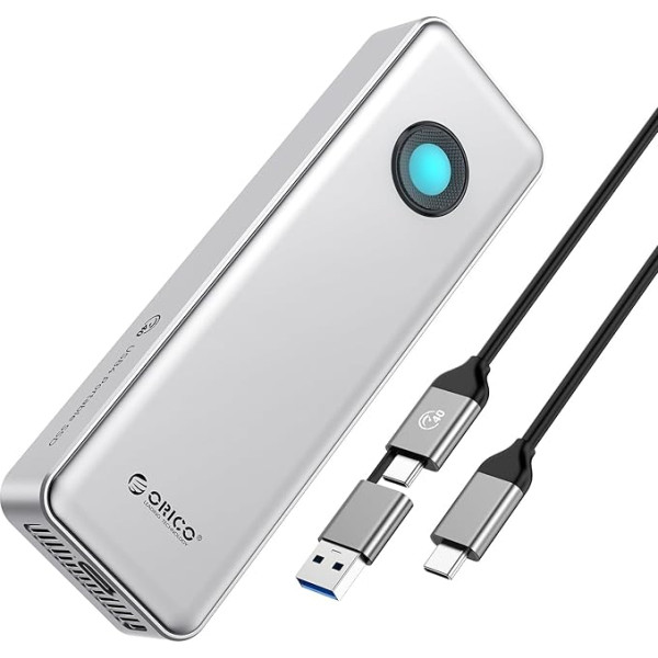 ORICO 40 Gb/s RGB pārnēsājamais SSD 2 TB, USB4.0 3700MB/s, ārējais cietvielu disks ar 2-in-1 USB C kabeli, iebūvēts ventilators, saderīgs ar Thunderbolt 4/3, PSSD - R3700