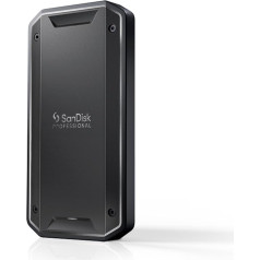 SanDisk PROFESSIONAL PRO-G40 SSD 1TB (mobilais SSD, exFAT formatēts, izturīgs NVMe SSD ar Thunderbolt 3, USB-C, līdz 3000MB/s nolasīšanas ātrums, IP68 korpuss, izturīgs pret putekļiem un ūdeni)