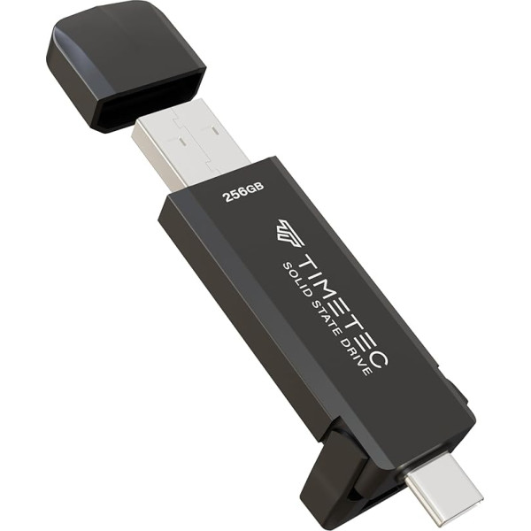 Timetec portatīvais ārējais SSD USB 3.2 Gen2 USB 3.2 Gen2 C tipa īpaši viegls alumīnija mini ārējais cietvielu disks ar USB C uz A kabeli/USB A uz C adapteri galddatoriem/Laptop/Mac/Mobile (Portable Pro Mini,