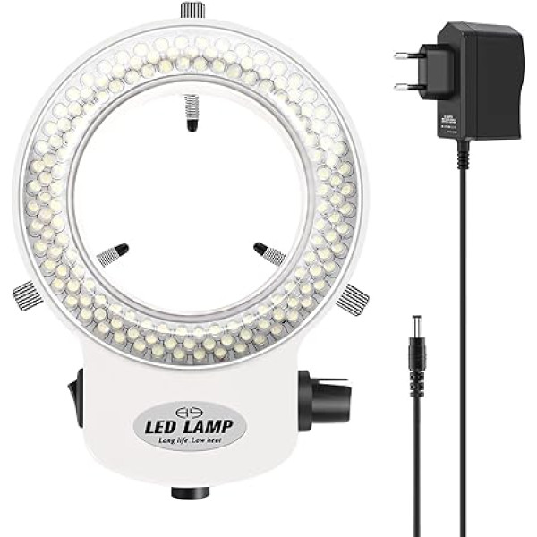 Iegefirm 144LEDs Ring Light mikroskopa lampas gaisma 6000K 0-100% regulējams