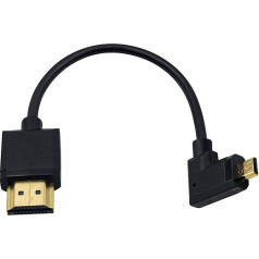 Duttek HDMI-mikro HDMI kabelis, īpaši plāns un elastīgs, no mikro HDMI vīrišķā uz HDMI vīrišķo, atbalsta 1080P, 4K, 3D, piemērots GoPro Hero 8/7 Black, Sony A6500/A7, Canon kamerām u. c.