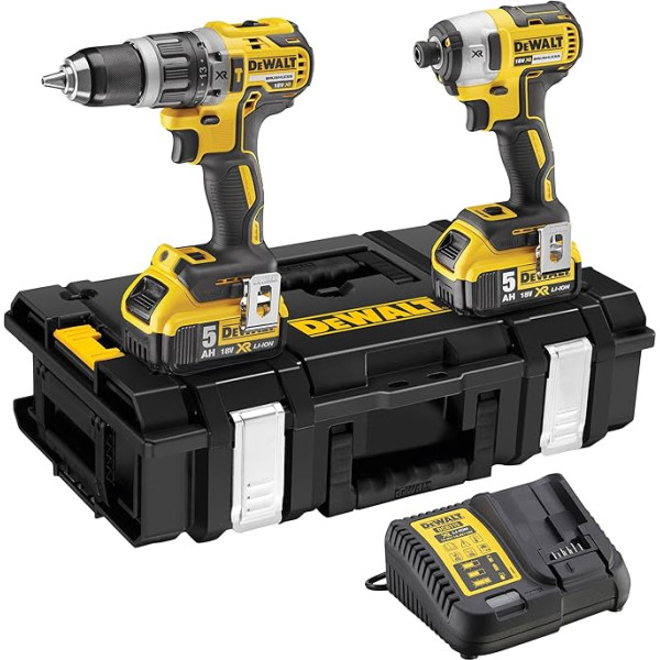 Dewalt DEWT DEWPDCK266P2 DEWDCK266P2 DCK266P2 XR bezsuku dubultie komplekti 18V 2 x 5,0Ah Li-Ion, 18 V, dzeltens