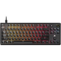 Corsair K70 CORE TKL RGB mehāniskā spēļu tastatūra bez taustiņiem - iepriekš eļļoti MLX Red v2 lineārie slēdži - divslāņu skaņas slāpēšana - ABS Double Shot taustiņi - QWERTY NA - melna