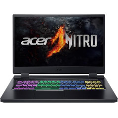 Acer Nitro 5 (AN517-55-770Z) Gaming Laptop | 17.3 Inch FHD 144Hz Display | Intel Core i7-12700H | 16 GB RAM | 1 TB SSD | NVIDIA GeForce RTX 4060 | Windows 11 | QWERTZ Keyboard | Black