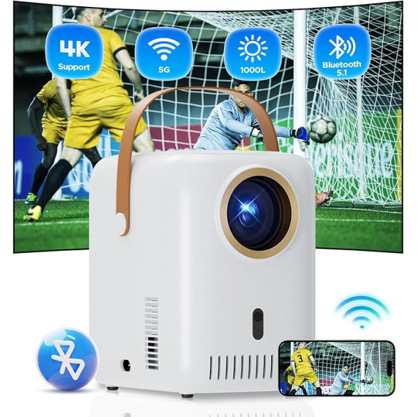 Prožektors ar autofokusa/karstuma korekciju, 5G WiFi Bluetooth 1080P ar 4K, LED mājas kinozāles video projektors 150 collu 12000 lūmenu displejs, āra projektors iOS/Android/TV stick/Laptops