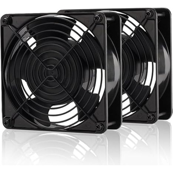 EZDIY-FAB 120mm ventilators 200CFM 4000RPM CPU Lüfter 12V DC 4-Pin Molex PC Computer Hohe CFM Kühlgehäuse Fan mit Metall Fingerschutz Grill-Mining Rig 2 Ventilatoren für ETH ZEC/Bitcoin GPU-2 Pack