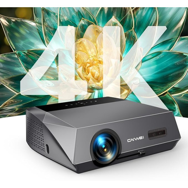 Projektors 4K atbalsts 14500 lūmeni Dienas gaismas projektors 4K ar NFC Screencast WiFi6 Bluetooth 5.2 Automātiskā fokusēšana Auto trapeces korekcija LED Full HD Smart projektors ar Android TV mājas kinam, spēlēm, spēlēm