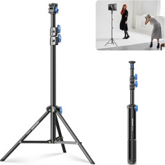 NEEWER 72-155 cm Photography Light Stand with 180° and 360° Adjustable Head, Portable Aluminium Video Tripod with 1/4 Inch Screw and Cold Shoe, Light Stand for LED Video Light, Ring Light Flash,