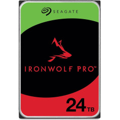 Seagate IronWolf Pro 24 ТБ, внутренний жесткий диск для NAS, 3,5 дюйма, 7200 об/мин, CMR, 256 МБ кэша, SATA 6 ГБ/сек, вкл. 3-летнюю службу спасения, номер модели: ST24000NTZ0