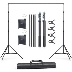 koolehaoda Photo Backdrop Stand Backdrop Support System Kit 7x10ft with 4 Crossbars, 4 Background Clamps, 2 Sandbags and Carry Bag for Portrait and Studio Photography (LINCO Series)