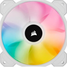 Corsair iCUE SP120 RGB Elite Performance 120mm PWM Single Fan (CORSAIR AirGuide Technology, Eight Controllable RGB LEDs, Quiet 18dBA, PWM Controlled, Up to 1,500 RPM with 81.04 m³/h) White