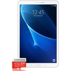 Samsung Galaxy Tab A T580 25,54 cm (10,1 collu) planšetdators (1,6 GHz Octa-Core, 2 GB RAM, 32 GB eMMC, Wifi, Android 7.0) Balts + Samsung Evo Plus Micro SDXC 128 GB