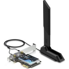 HCX GO WIFI kortelė 6 AX3000Mbps Bluetooth 5.2 Dviejų juostų 5GHz/2.4GHz WPA3 dviguba antena su magnetiniu pagrindu Intel AX200 160MHz PCIe x1 suderinama su Windows 10/11