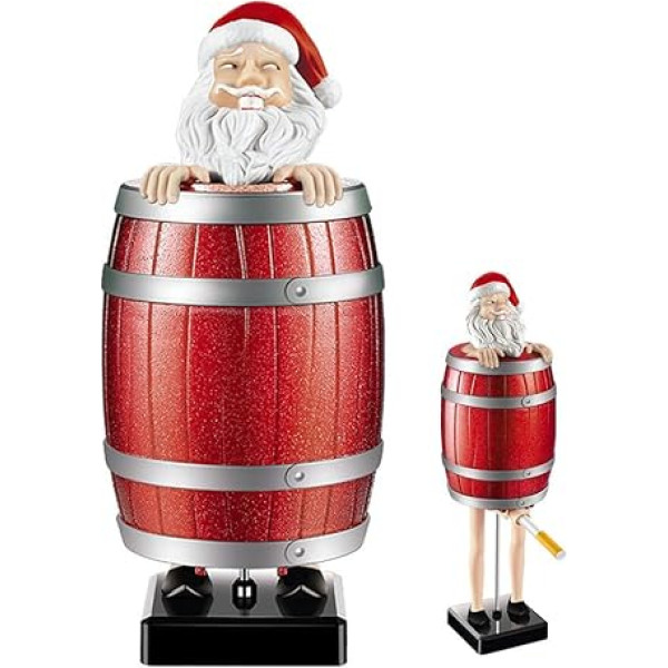 SKJJL Cigarešu izsmidzinātāja muca smieklīga 10 cigaretēm, pop up koka mucas Santa Claus cigarešu dozators, smieklīgs cigarešu turētājs, parodijas cigarešu kaste, izspēles rotaļlietu dāvana vīriešiem