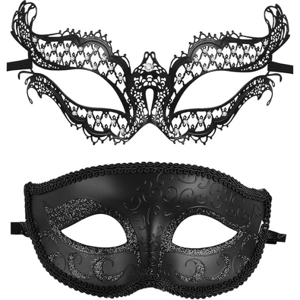 JewelryWe Jewellery 2/4/6/6/10 Gabalu Maskarāde maska Venēcijas mežģīnes acu maska Mežģīņu maska sejas kostīms Halloween karnevāla pusei Cosplay