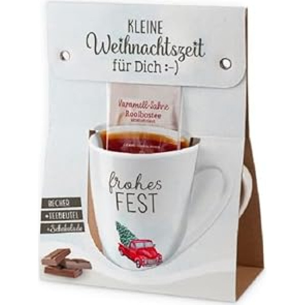 Bavaria Home Style Collection - krūzīšu dāvanu komplekts sievietēm Ziemassvētki I Kafijas krūze 250 ml I Karstvīna krūze ar rokturi I Kafijas krūze ar Ziemassvētku motīvu pelēka (Frohes Fest)