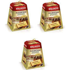 3 x Balocco Pandoro Maxiciok Pistacchio e Nocciola Ziemassvētku konfektes, pildītas ar pistāciju un lazdu riekstu krēmu, pārklātas ar tumšo šokolādi un sasmalcinātām karamelizētām pistācijām 800 g