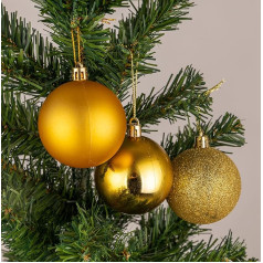 10cm / 6 Pack Shatterproof zelta Ziemassvētku eglīšu rotājumi Bauble Ornaments Baubles Ziemassvētku rotājumi Svētku rotājumi Shiny Matte Glitter