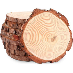 ASelected 8 Stück Holzscheiben 16-17CM Baumscheiben Holzscheiben zum Basteln Holz Log Scheiben 1,5 cm Dick für DIY Basteln Hochzeit Mittelstücke Weihnachten Dekoration Holzscheibe.n