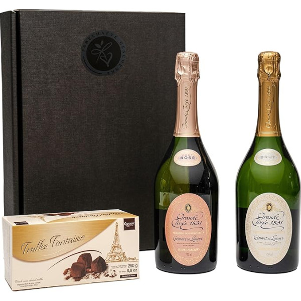 Dāvanu komplekts 2 x Cremant de Limoux Grande Cuvée 1531 brut ar šokolādes trifelēm no Francijas