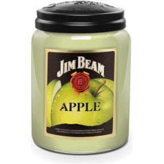 Sveču svece stiklā ar vāciņu - Jim Beam® Apple (570 g) - Intensīvi aromatizēta, līdz 160 stundām degoša svece jebkurai dienai, izturīga un ar rokām izlieta ASV