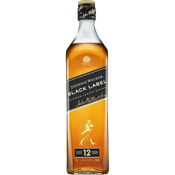 Johnnie Walker Black Label 12 Jahre | Blended Scotch Whisky | klasiskais | Geschenkempfehlung für genussvolle Abende zu Hause & mit Freunden | 40% Vol | 700ml | (6 gab. iepakojumā)