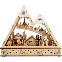 abc HOME living Ziemassvētku rotājums Ziemas ciemats ar akumulatoru darbināms saplāksnis Aptuveni 8 cm D x 35 cm W x 29 cm H