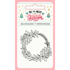 Craftelier - caurspīdīgs silikona zīmogs vainagam vai vainaga veidnei Ziemassvētku rotājumiem scrapbooking un amatniecības projektiem | All You Need Is Christmas Collection