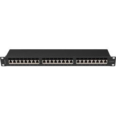 Патчпанель 24 порта 1u cat6a эк. ppsa-1024-b черный