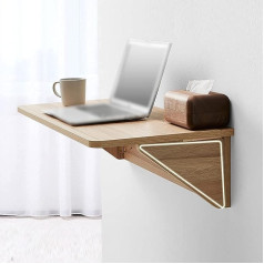 Capxxin Wall Mounted Bar Tables Wooden Folding Table Solid Wood Wall Mounted Folding Table Floating Workstation Multipurpose Laptop Desk for Home Office Study