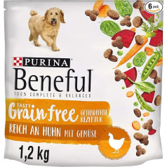 Beneful Beneful Beneful PURINA BENEFUL PURINA BENEFUL Tasty Grainfree Dry Suņu barība sausa, bez graudaugiem, ar vistas gaļu, 6 gab. (6 x 1,2 kg)