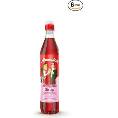 Almdudler Slēpošanas ūdens sīrups uzglabāšanas iepakojumā (6 x 700 ml) - Soda rafinēta ar aveņu citronu - no 1 pudeles pagatavo līdz 7 litriem limonādes