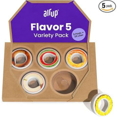 air up® Flavor 5 aromātu kapsulas degustācijas komplektā | Aromatizētas kapsulas 25 litriem ūdens ar garšu bez cukura: Kola, Arbūza, Apelsīnu, Ābolu un Ananāsu I oriģinālajām Air Up® pudelēm.