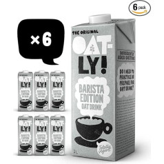 Oatly Barista auzu dzēriens Barista Edition, ilgs uzglabāšanas laiks, 1 litrs (6 gab. iepakojumā)