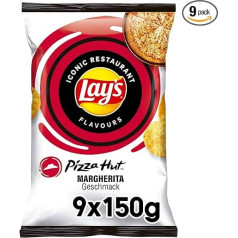 Lay's Pizza Hut Margherita - kraukšķīgi garšvielu kartupeļu čipsi veiksmīgai ballītei (9 x 150g)