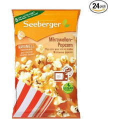 Seeberger Microwave Popcorn Caramel with Sunflower Oil 24 x 90 g