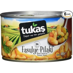 TUKAS Baltās pupiņas tomātu mērcē, 6 gab. iepakojumā (6 x 400 g)