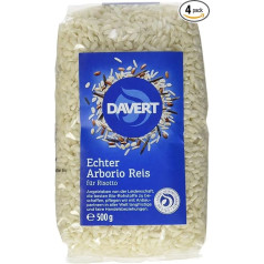 Davert Arborio rīsu baltās rīsi risoto pagatavošanai, 4 gabali (4 x 500 g) - Bioloģiski tīra