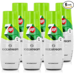 SodaStream sīrups 7UP Free - no 1 x pudeles pagatavo 9 litrus gatavā dzēriena, pagatavots sekundēs un vienmēr svaigs, Seven Up bez cukura, 6 pudeles (6 x 440 ml)