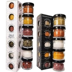 Birsppy GLOSA Marina - 5 Flor de Sal Gourmet Salt + 6 Gourmet Sea Salt and Pepper as Ideal Salt and Spices Gift Set from Mallorca (218 g)