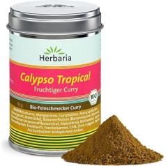 Herbaria Calypso Tropical Curry Organic 85 g M-Tin - bioloģiskais garšvielu maisījums, bioloģiskais karija pulveris, bioloģiskais karija maisījums - augļu indiešu karija ēdieniem ar izsmalcinātām sastāvdaļām - ilgtspējīgā aromātā