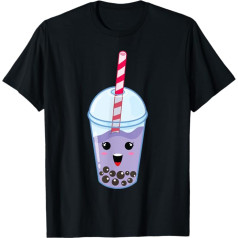 Kawaii Boba piena tēja Cute Blueberry Bubble Tea Lover Dāvanu T-krekls