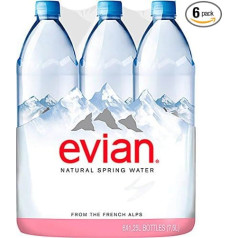 EVIAN Premium dabīgais avota ūdens Dabīgais minerālūdens 6 x 1,25 L vienreizlietojamais