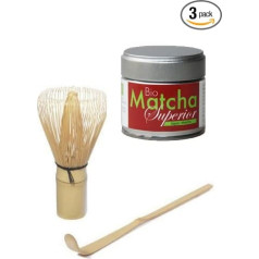 Matcha komplekts - Oriģinālā Japānas organiskā Matcha - Superior - 30 g skārda - Matcha pulveris Plus Matcha Broom Chasen - Matcha Broom Plus Matcha Bamboo Spoon Chashaku