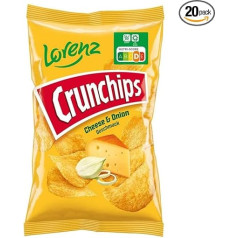 Lorenz Snack World Crunchips Siers un sīpoli, 20 gab. (20 x 175 g)